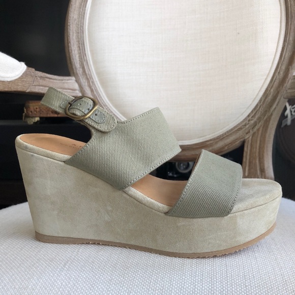 A.P.C. Platform Canvas & Suede Wedges, Size 7.5 - Picture 2 of 8